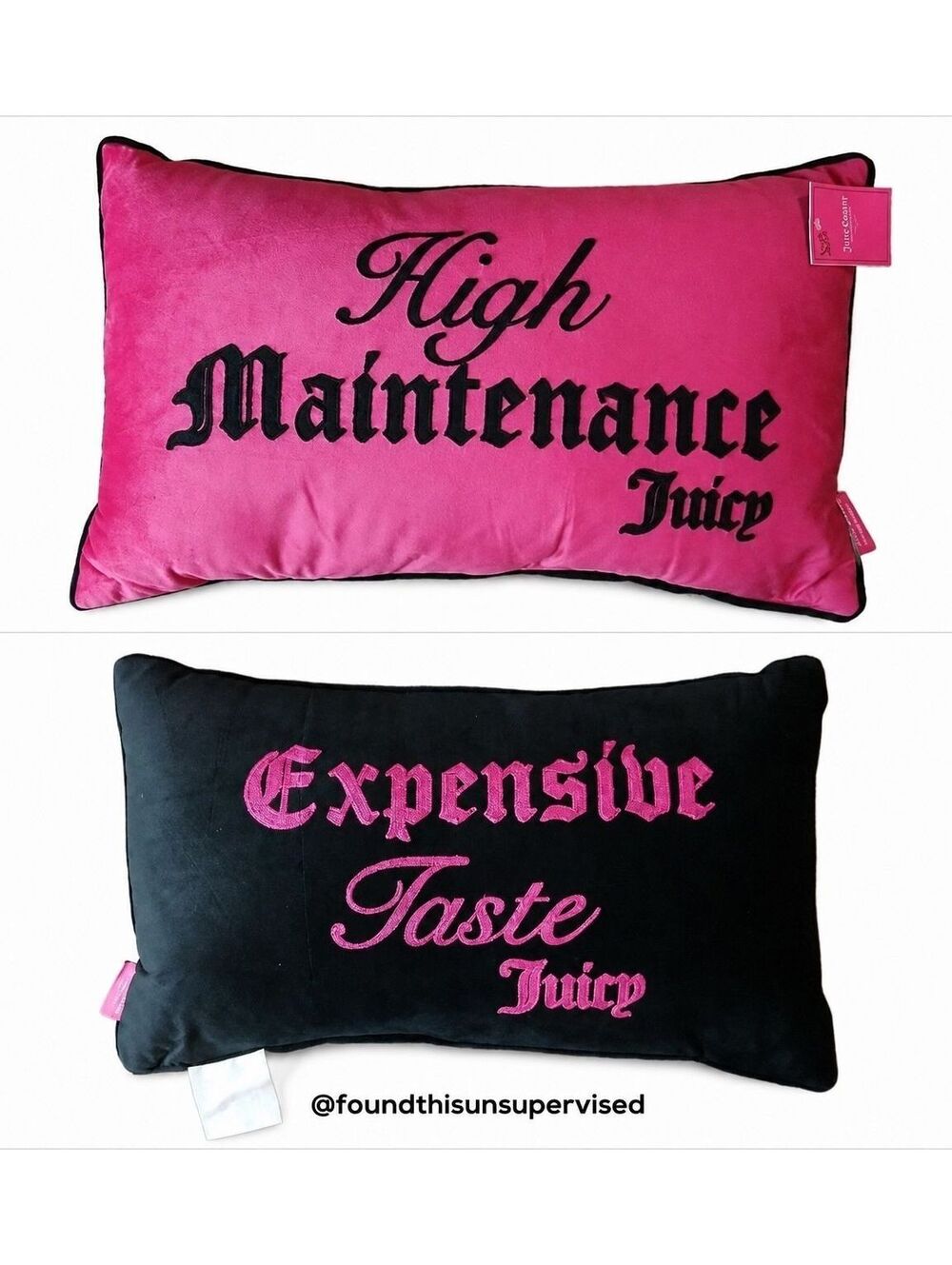 Juicy Couture High Maintenance Expensive Taste Reversible Decorative 1Pillow NWT